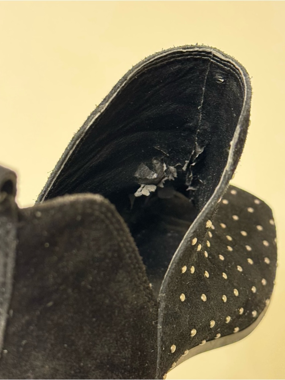 Lucky Brand Black Leather Berlenna Studded Peep Toe Booties Size 7m - Picture 6 of 9